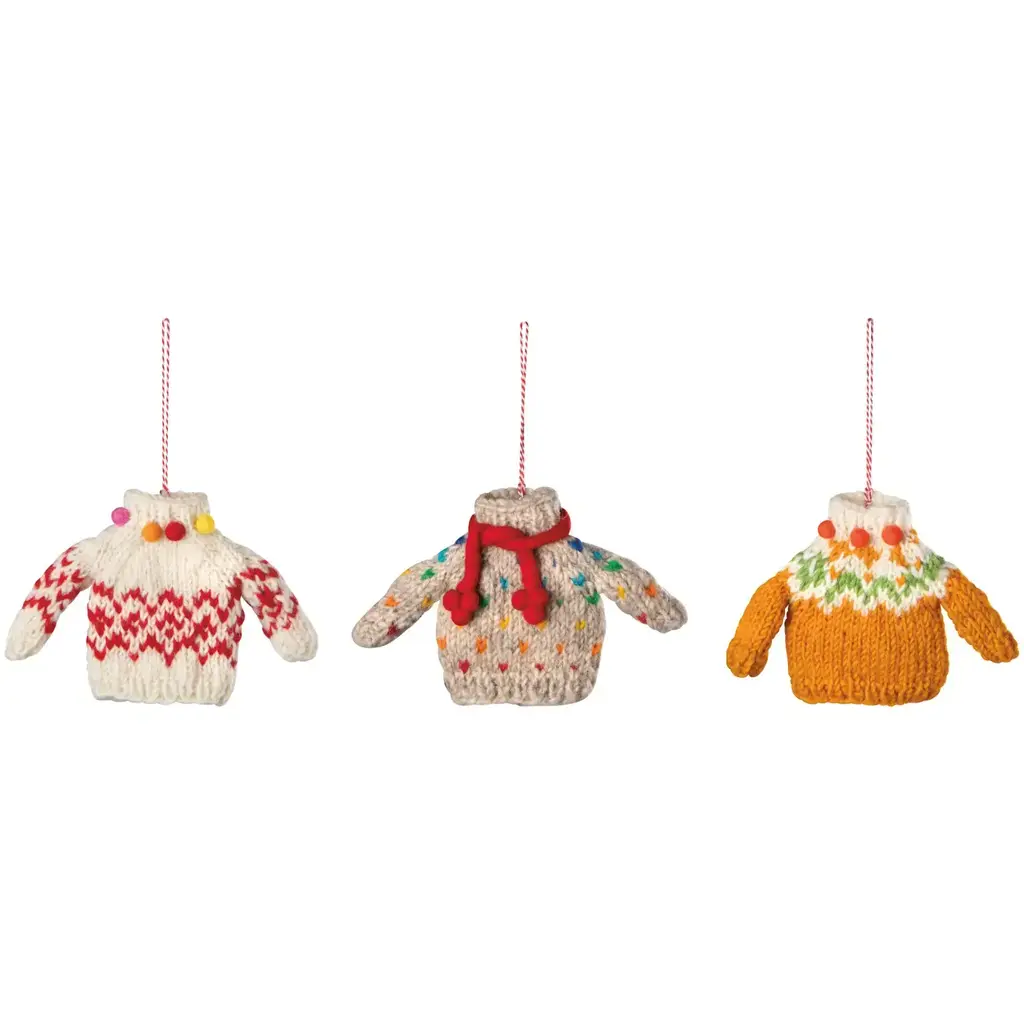 Danica Jubilee (Faire) Sweater Party Felt Christmas Tree Ornaments - Assorted 3 Styles