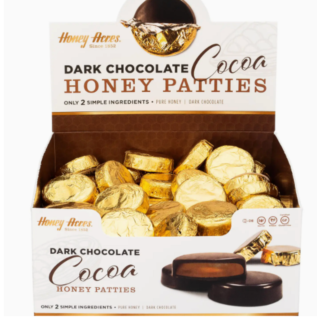 Honey Acres Inc. Dark Chocolate Cocoa Honey Patties