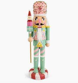 Nutcracker Ballet Gifts Candy Nutcracker Mint Pink Santa Staff 14 Inch