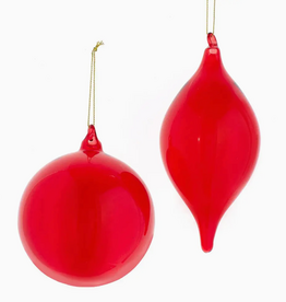 Kurt S. Adler Inc Ornament - 100mm Glass Red Ball & Finial