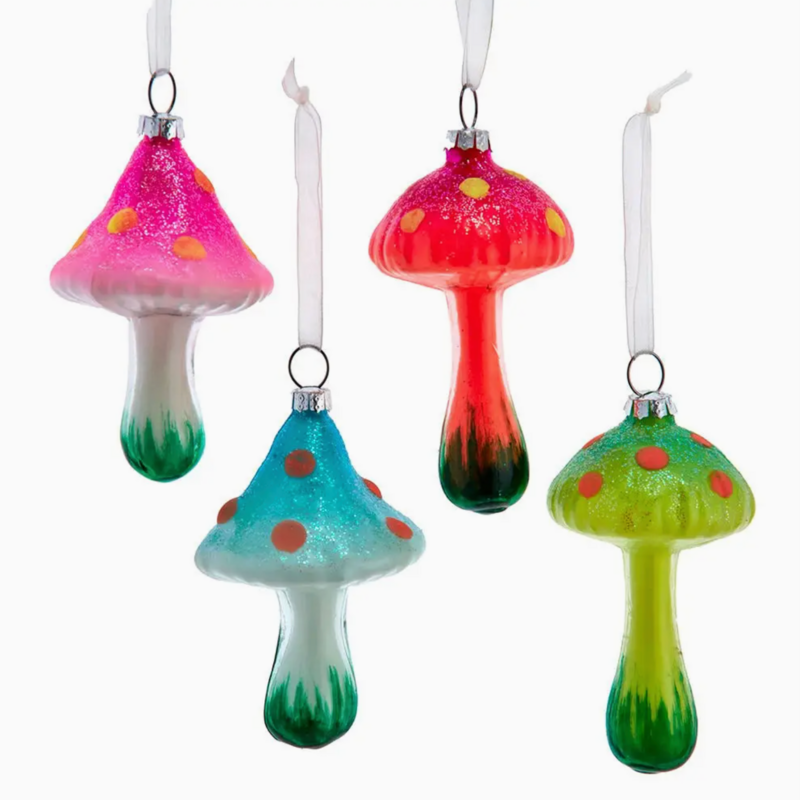 Kurt S. Adler Inc Ornament - Glass Glow Mushroom Assorted