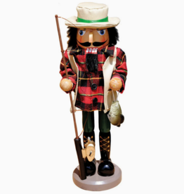 Santa's Workshop Nutcracker - 14.5" Bass Fisherman Nutcracker