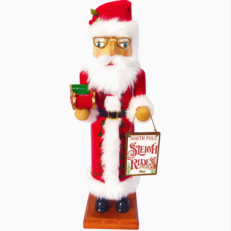 Santa's Workshop Nutcracker - 14” Sleigh Ride Santa