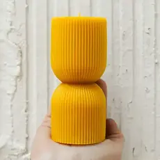 Pepper (Sml) - Ribbed Beeswax Pillar Candle