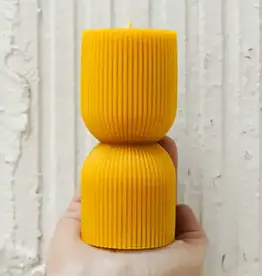 Pepper (Sml) - Ribbed Beeswax Pillar Candle