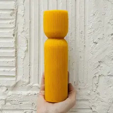 Pepper (Lrg) - Ribbed Beeswax Pillar Candle