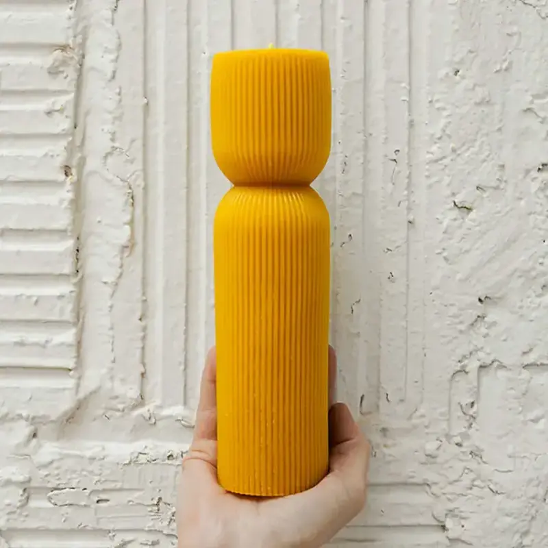 Pepper (Lrg) - Ribbed Beeswax Pillar Candle