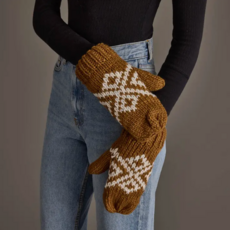 Panache (Faire) Camel & White Patterned Mittens