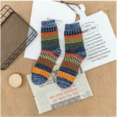 Rufia - Thick Mid-Calf Socks For Winter - Blue
