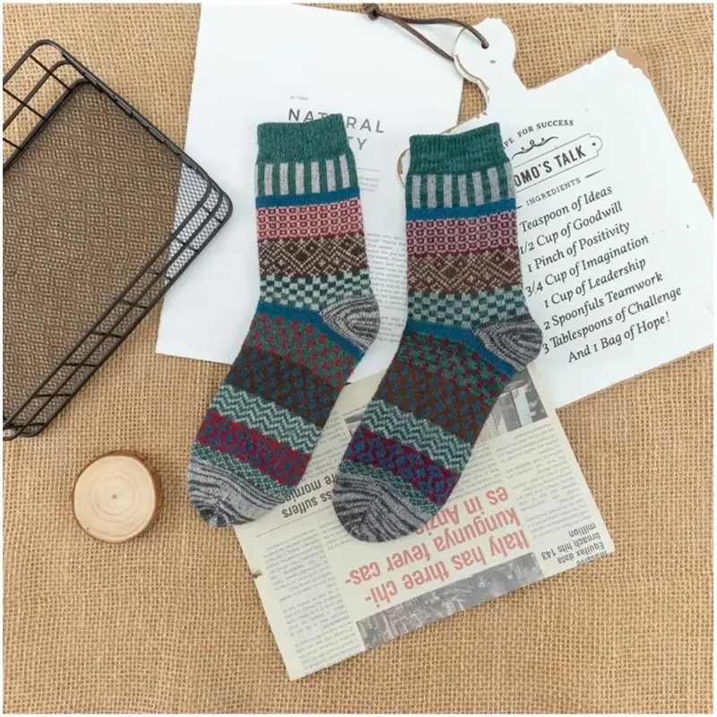Rufia - Thick Mid-Calf Socks For Winter - Green