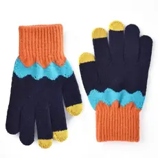 Gloving - Knitting Patchwork Touch Screen Gloves - Navy