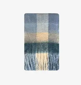 Scarvii - Marshmallow Plaid Scarf - Dark Blue
