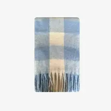 Scarvii - Marshmallow Plaid Scarf - Light Blue