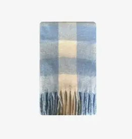 Scarvii - Marshmallow Plaid Scarf - Light Blue