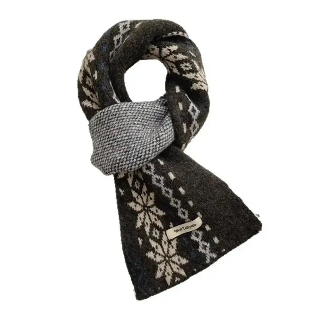 Scarvii - Nordic Pattern Winter Scarf - Black