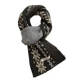 Scarvii - Nordic Pattern Winter Scarf - Black