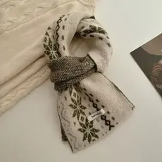 Scarvii - Nordic Pattern Winter Scarf - Green