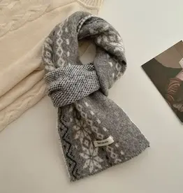 Scarvii - Nordic Pattern Winter Scarf - Gray