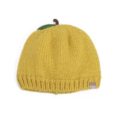 Yellow Apple‑Shaped Baby Toddler Knit Beanie