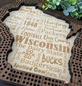Evergreen Artisan Wisconsin Cribbage - Engravings (Small 8x8.25)