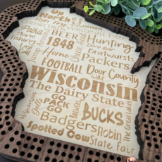 Evergreen Artisan Wisconsin Cribbage - Engravings (Large 11x12)