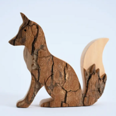 Talla Imports Small Bark Side View Sitting Fox