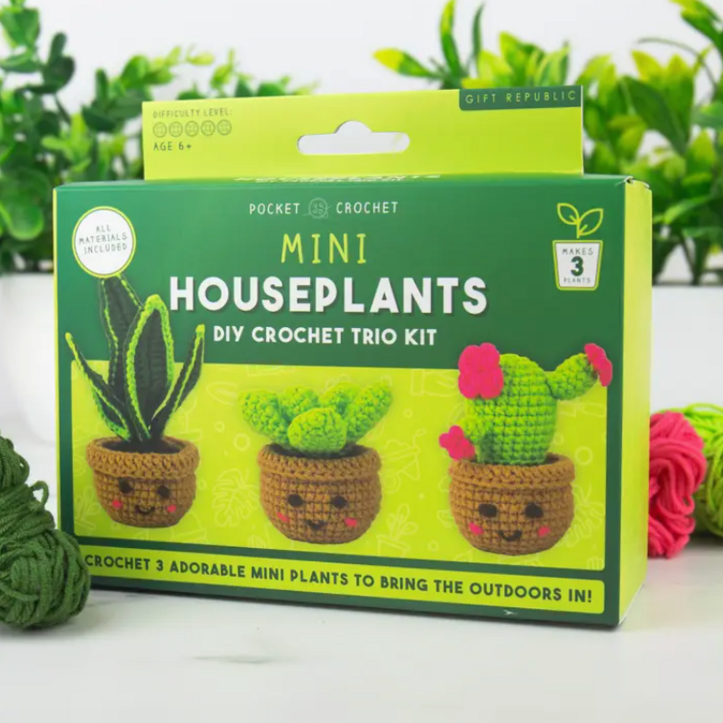 Gift Republic Pocket Crochet Craft Kits - Mini Houseplants