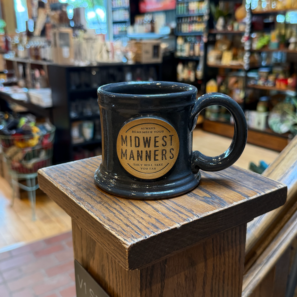 Volume One Stoneware Charcoal Grey Midwest Manners Mug