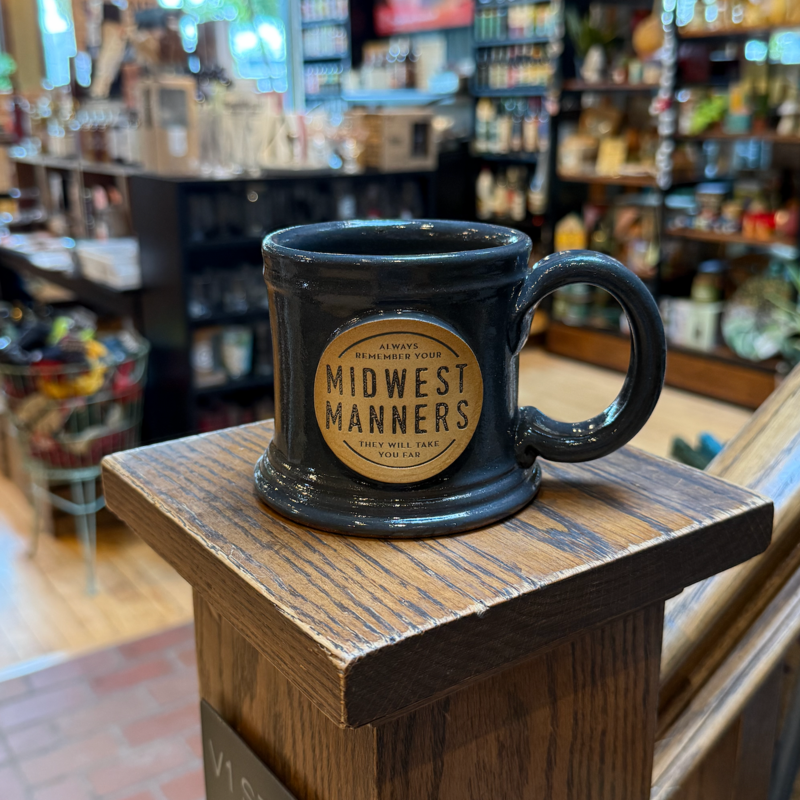 Volume One Stoneware Charcoal Grey Midwest Manners Mug