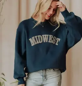 Panache (Faire) Gray & Blue Midwest Sweatshirt -