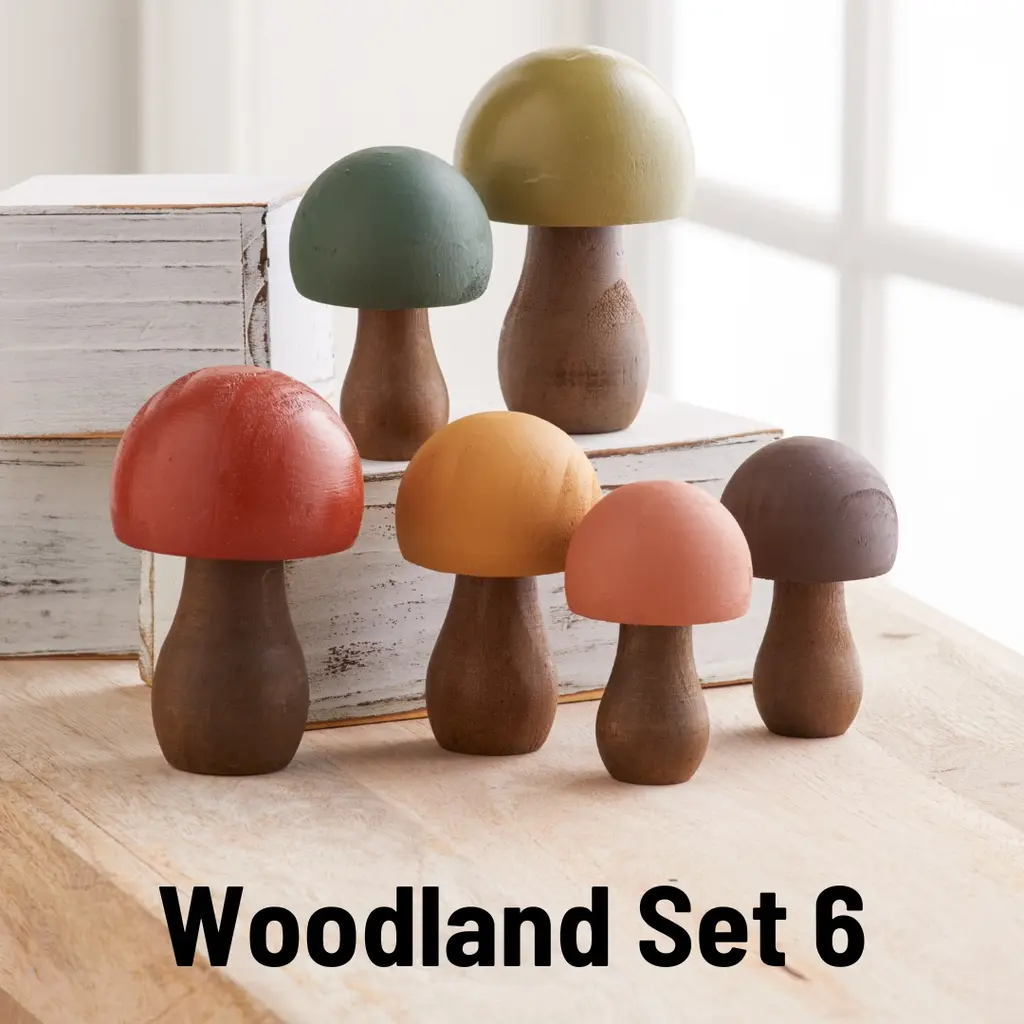 Your Heart's Content Colored Wood Mushroom - Medium (assorted)