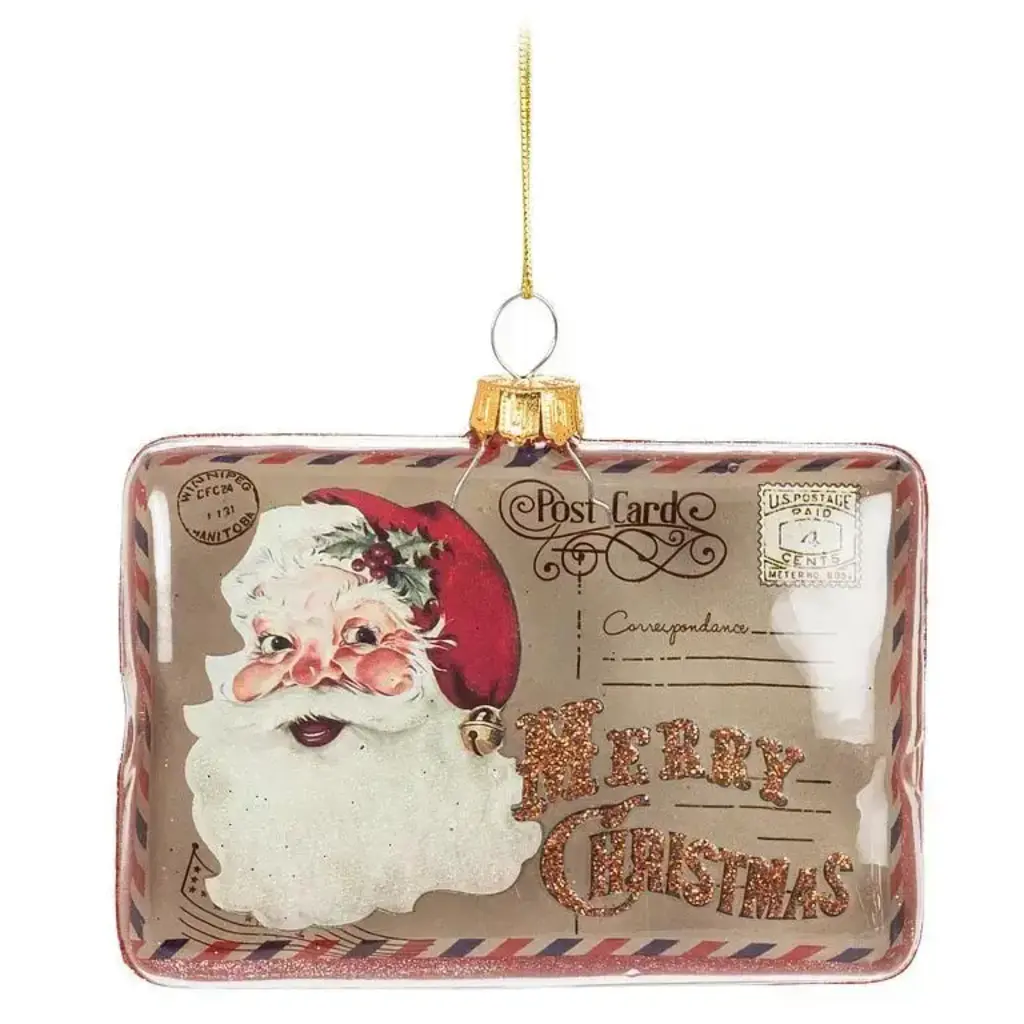 Abbott Ornament - Merry Christmas Postcard