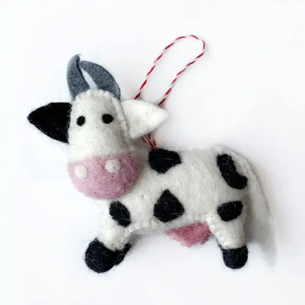 Ornaments 4 Orphans Cow - Felt Wool Christmas Ornament