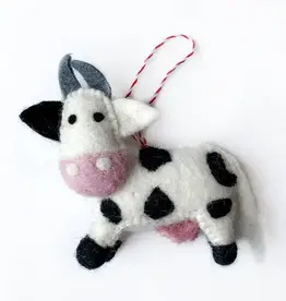 Ornaments 4 Orphans Cow - Felt Wool Christmas Ornament