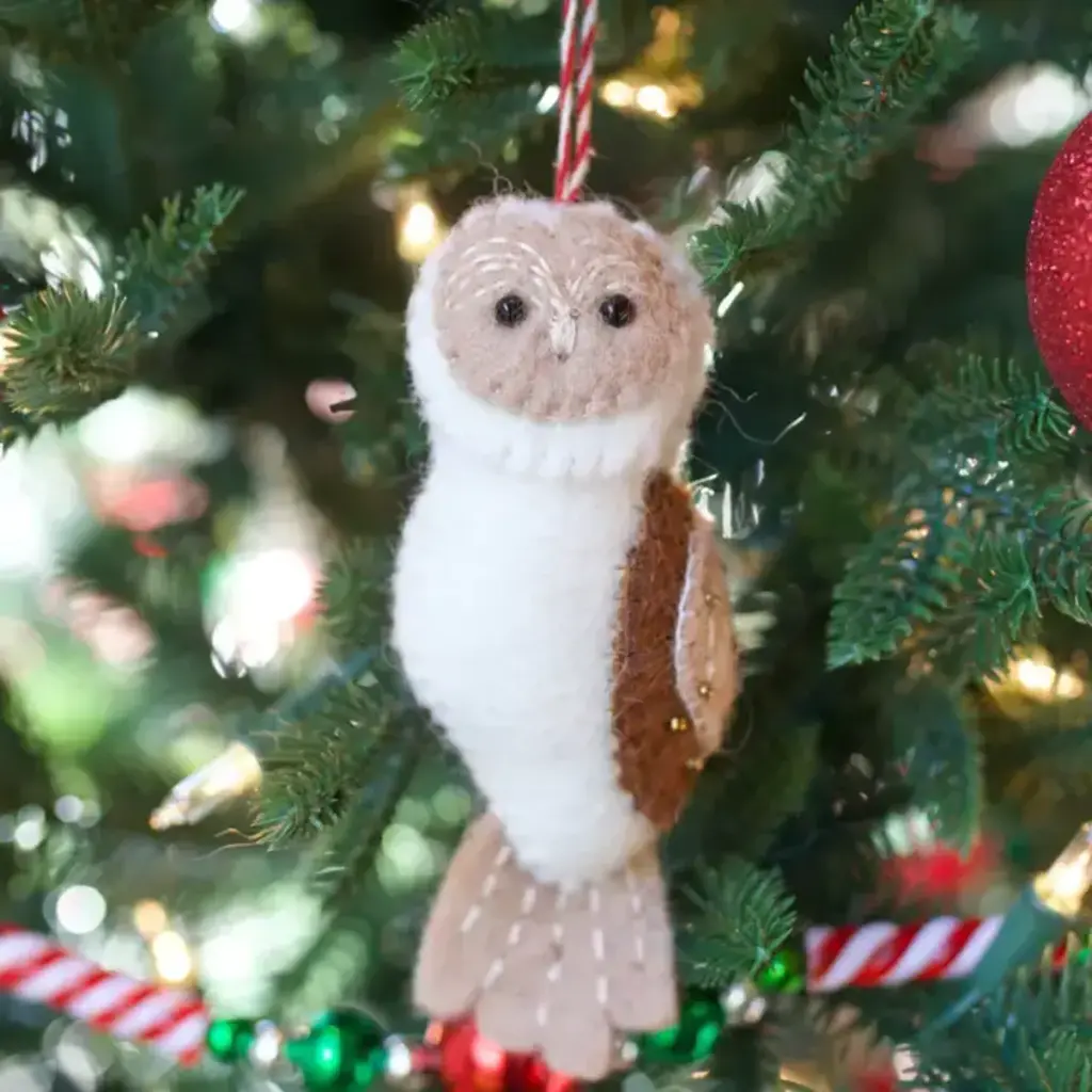 Ornaments 4 Orphans Owl - Felt Wool Christmas Ornament