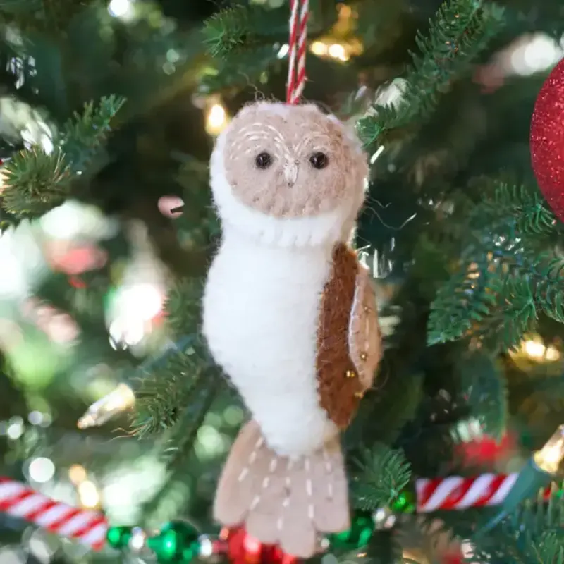 Ornaments 4 Orphans Owl - Felt Wool Christmas Ornament