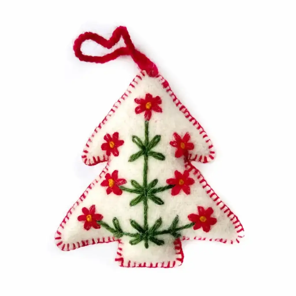 Ornaments 4 Orphans White Tree - Felt Wool Christmas Ornament