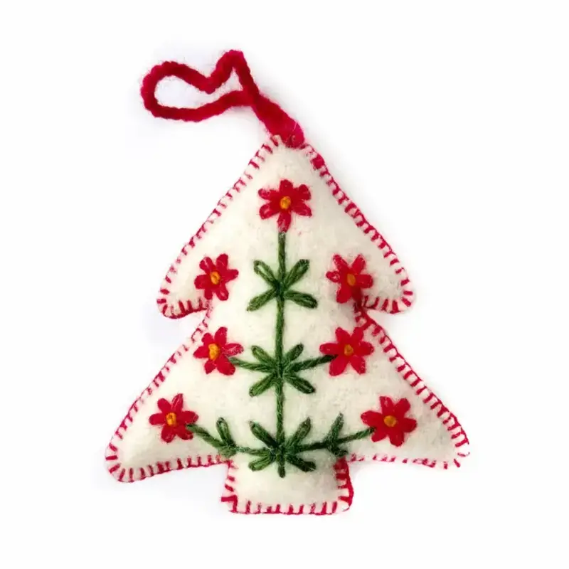 Ornaments 4 Orphans White Tree - Felt Wool Christmas Ornament