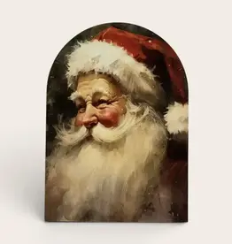 Lily & Sparrow Vintage Santa  Arch Wood Sign 7x10" With Base