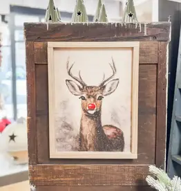 Lily & Sparrow Rudolph Vintage Wood Sign 8x12"
