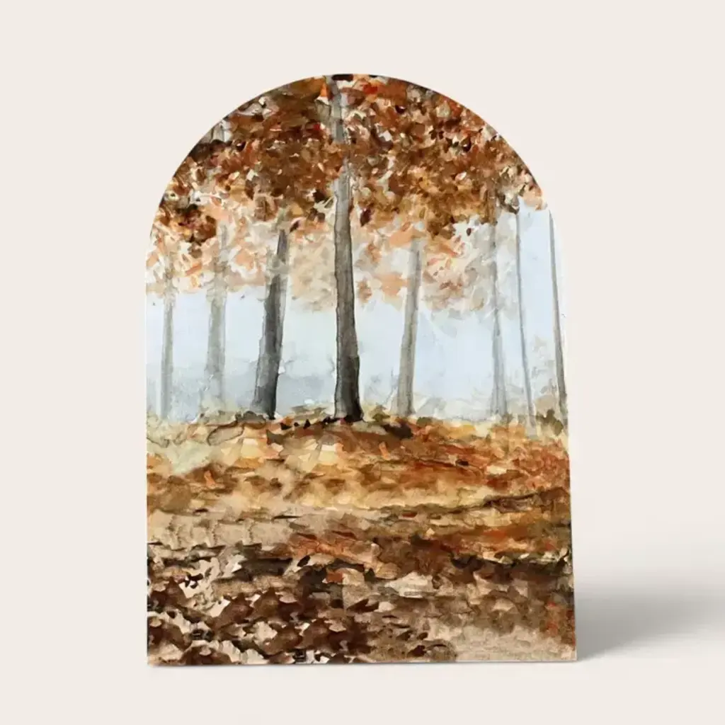 Lily & Sparrow Autumn Forest Arch Wood Sign 7x10" With Base