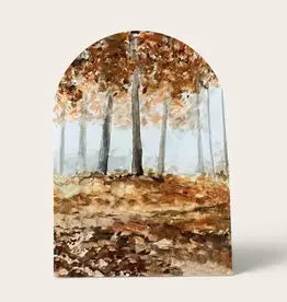 Lily & Sparrow Autumn Forest Arch Wood Sign 7x10" With Base