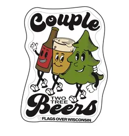 Flags Over Wisconsin Sticker- Couple Two Tree Beers Vinyl