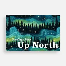 June Apothicarie "Greetings from Up North" Northern Lights Postcard