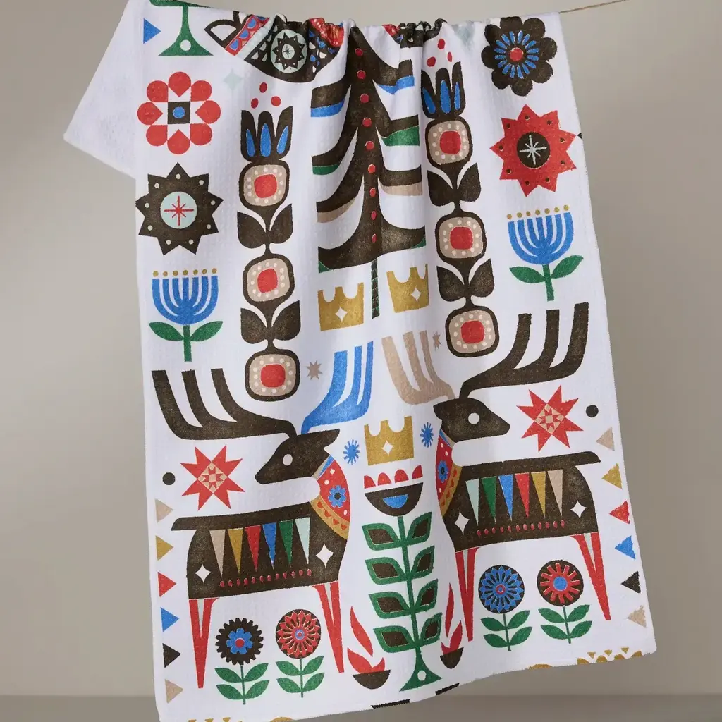 Geometry (Faire) Holiday Tea Towel -