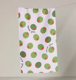 Geometry (Faire) Bar Towel -  Olive You