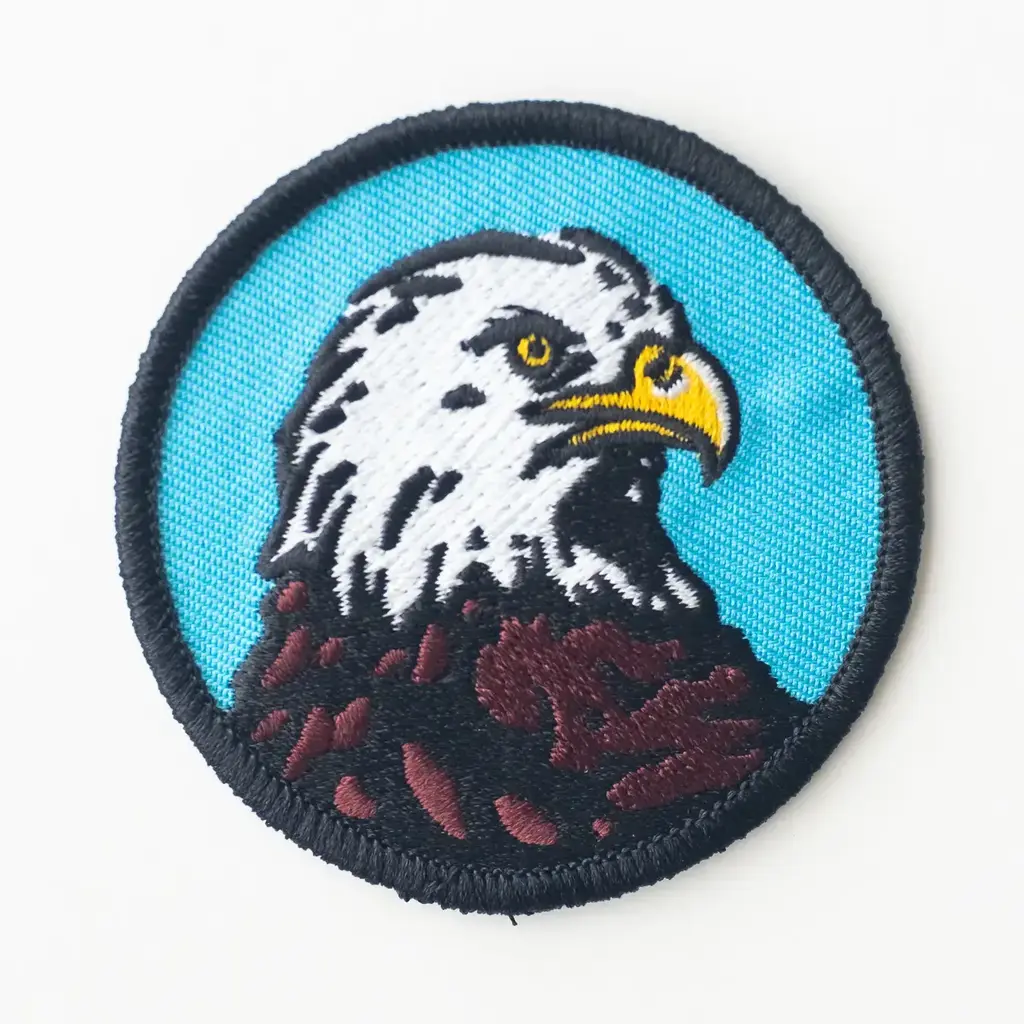 Union Made Bald Eagle Embroidered Iron On Patch