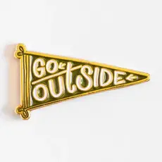 Union Made Go Outside Flag Enamel Pin - Metallic Gold