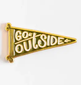 Union Made Go Outside Flag Enamel Pin - Metallic Gold