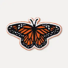 Union Made Monarch Butterfly Embroidered Iron On Patch (Orange)